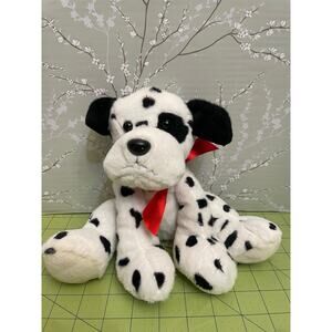 Animal Adventure Dalmatian Puppy Dog Small 9 in Soft Plush 2015 Red Satin Bow